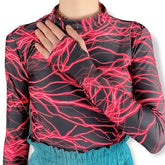 Aesthetic Thunder Turtle Neck Long-Sleeve Top